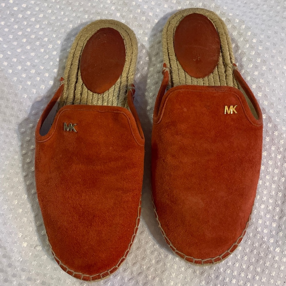 MICHAEL KORS Size 6 M Emilia Mandarin Suede Women's Espadrille Slides